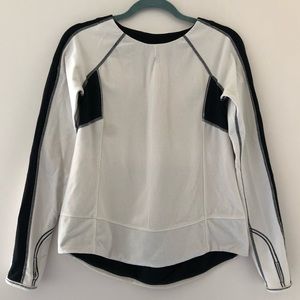 Lululemon running sweatshirt, white/black, 4